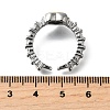 Brass Micro Pave Cubic Zirconia Cuff Rings RJEW-D313-02PG-5