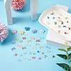 1 Box 195Pcs 21 Colors 3D Butterfly Resin Cabochons MRMJ-PJ0001-04-3