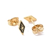 Enamel Rhombus with Star Stud Earrings with 316L Surgical Stainless Steel Pins X-EJEW-P204-02G-06-2