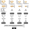 160Sets 8 Styles Heart Alloy Rivets Nails Set FIND-WR0011-67-2