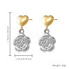 Stylish Stainless Steel Two Tone Design Ladies Dangle Stud Earrings DD6329-1-1