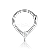 Rhodium Plated 925 Sterling Silver Micro Pave Cubic Zirconia Hoop Earrings OV9205-4-1