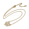 Brass Micro Pave Clear Cubic Zirconia Clover Pendants Necklaces NJEW-K280-02G-2