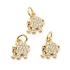 Rack Plating Brass Micro Pave Cubic Zirconia Charms KK-K270-17G-4