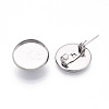 304 Stainless Steel Brooch Cabochon Settings STAS-E547-08C-P-1