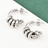 304 Stainless Steel C-Shaped Stud Earrings EJEW-K268-78P-1