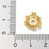 Rack Plating Star Brass Micro Pave Clear Cubic Zirconia Bead Caps KK-L224-028G-3
