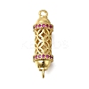 Rack Plating Brass Micro Pave Cubic Zirconia Hollow Column Links Connector Charms ZIRC-F142-50A-B01-1