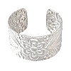 35MM 304 Stainless Steel Textured Flower Wide Cuff Bangles for Women SA-CBAB767-33P-4