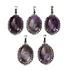 Natural Amethyst Pendants G-Q350-02J-1
