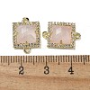 Natural Rose Quartz Faceted Square Links G-I375-03G-08-3