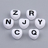 White Opaque Acrylic Enamel Beads MACR-SZ0001-28-3