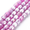 Opaque Baking Paint Glass Beads Strands EGLA-N006-008-B06-1