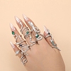 12Pcs Alloy Rhinestone Cuff Rings PW-WGFF40C-01-1