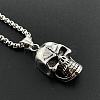 Stainless Steel Skull Pendant Punk Style Hip-hop Necklaces for Men KQ3435-3