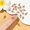 SHEGRACE Brass Pave Cubic Zirconia Star Connector Charms XGRQ2O351-441B-G-5