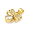 Bowknot Rack Plating Brass Clear Cubic Zirconia Pendants KK-Z053-14G-05-2