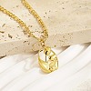 Oval with Flower 304 Stainless Steel Pendant Necklace with Cuban Link Chains LS-YS0902-1-1