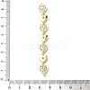 Brass Micro Pave Clear Cubic Zirconia 7 Heart Links Connector Charms KK-H539-14G-02-3