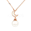 S925 Silver Rose Gold Pearl Shell Moon Necklace ZA6309-1