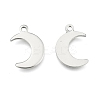 Non-Tarnish Crescent Moon Stainless Steel Charms Pendants X-STAS-Q168-06-1