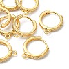 SHEGRACE Brass Micro Pave Clear Cubic Zirconia Hoop Earrings Findings XGR0155G-95G-1
