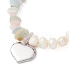 304 Stainless Steel Heart Charm Bracelets BJEW-JB13361-02-3