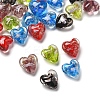 24Pcs 5 Colors Luminous Handmade Gold Sand Lampwork Beads FOIL-FS0001-02-3