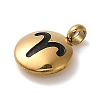 304 Stainless Steel Black Enamel Charms STAS-R009-02G-01-2