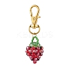 Glass Seed Beaded Strawberry Pendant Decoration HJEW-MZ00160-04-2
