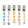 Peace Sign/Dragonfly/Moon Tibetan Style Alloy Pendant Credit Card Clip Puller JEWB-BR00131-1