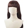 Cubic Zirconia Teardrop Pendant Necklace with Natural Moonstone Beaded Chains NJEW-JN04121-03-2