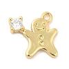 Rack Plating Brass Pave Cubic Zirconia Pendants KK-R150-01G-1