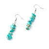 Synthetic Turquoise Chip Beads Dangle Earrings EJEW-JE04649-09-1