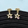 Brass Micro Pave Cubic Zirconia Star Dangle Stud Earrings EJEW-K267-22G-2