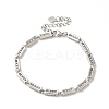 Clear Cubic Zirconia Column Link Chain Bracelet BJEW-E073-01P-3