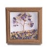 Natural Amethyst and Yellow Quartz Chips Chips Tree of Life with Wooden Photo Frame Decorations DJEW-B013-04H-1