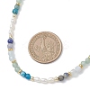 Natural Aquamarine & Sodalite & Green Aventurine Round Cube and Natural Pearl Rice Beaded Necklaces NJEW-JN05868-01-3