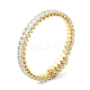 Rack Plating Brass Cubic Zirconia Oval Bangle for Women BJEW-M298-04G-3