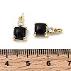 Natural Black Onyx(Dyed & Heated) Square Charms KK-Z137-15G-01-3