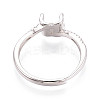 Rhodium Plated 925 Sterling Silver Micro Pave Cubic Zirconia Engagement Solitaire Ring Settings STER-N016-75P-3