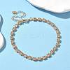 Cubic Zirconia Square Link Bracelets BJEW-L711-01G-02-2