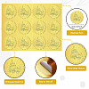 12 Sheets Self Adhesive Gold Foil Embossed Stickers DIY-WH0451-023-3