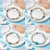 4Pcs 4 Style Natural Flower Amazonite Round Beaded Braided Bead Bracelets Sets BJEW-SC0001-51-3