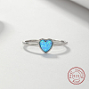 Light Sky Blue Synthetic Opal Heart Finger Ring FM4105-1-3