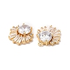 Brass Pave Cubic Zirconia with Glass Pendants X-KK-G465-41G-2