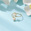 Copper Wire Wrapped Natural Cultured Freshwater Pearl Toe Open Ring RJEW-JR00620-2