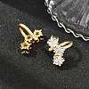 Brass Micro Pave Clear Cubic Zirconia Cuff Earrings EJEW-G471-40G-3