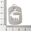 Non-Tarnish Hollow 304 Stainless Steel Pendants STAS-C086-04D-P-3