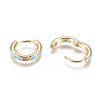Golden Plated Brass Huggie Hoop Earrings LS-EJEW-L231-27G-2